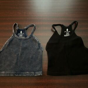 Garage Black and Striped Tank Tops